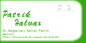 patrik halvax business card